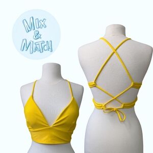 Bustier Crossback Bikini top - Yellow - Size Small